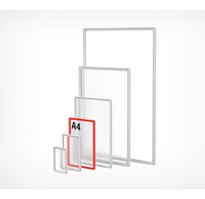 PF-А4 Рамка из ударопрочного пластика с закругленными углами PF-А4, цвет серый