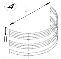Нордика Ограждение проволочное полки полукруглой сетчатой 1/4 круга 30h, 400 мм (RAL 9016 гл.)