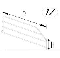 Нордика Ограждение пр-е торцевое скошенное полки под моностенку (л+п) 30х300 мм, (RAL 9016 гл.)